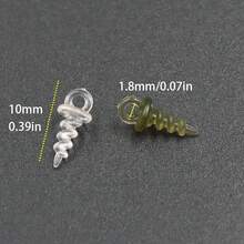 50pcs Plastic Screw Rotating Ring Float Bead Connection Fishing Set Reverse Bottom Green Transparent Fishing Accessories - Multicolor - View 3