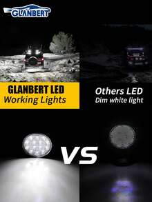 GLANBERT 4.5" LED Round Light Bar 9-30V External Lamp For SUV, Truck, Car, Motorcycle