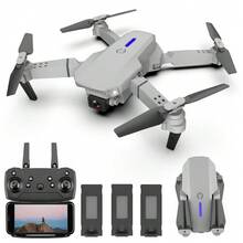 1pc Grey RC Drone, Quadcopter Equipped With 480P Camera, Headless Mode, Altitude Hold, Flight Tracking, Target Setting Via APP Function, Foldable Design, Easy To Carry, Expanded 25*20*5.5cm - Grey - View 3