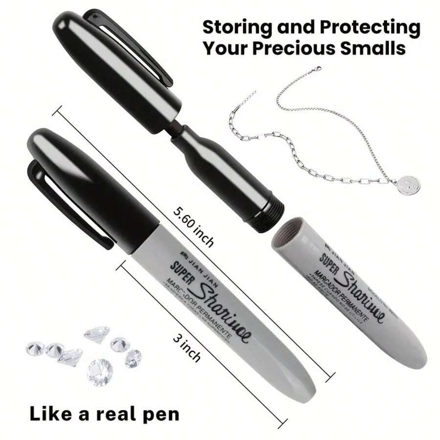Fake Marker Pen Safe, Plastic Money Hiding Container Diversion Safe Marker, Combination Lock Secret Stash Storage For Small Valuables, Hidden Security Marker, Home Security Dorm Decor Accessory, Fun Safe For Valuables - Black - View 1