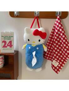 Sanrio Boîte à mouchoirs de chat, couvercle de rangement en forme de cœur pour voiture, type suspendu, sac en papier