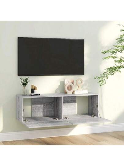 VidaXL TV Wand Unit 100x30x30 Cm Processed Wood Grijs Sonoma Oak view 3
