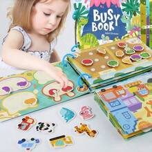 Farm Story Board Set, Artistic Expression Kit With Alphabet & Animal For Early Education, Busy Book For Preschool Kids Learning Busy Book Montessori Sensory Educational Toys Alphabet Animal Early Education Busy Book, Busy Book, Montessori Toys, Busy Board - Multicolor - View 3