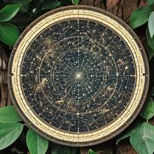 Circular Star Map Metal Tin Signage, Vintage Space Wall Art In The Garage - Astronomy Enthusiasts And Home Decor, Moon Decor - Nhiều màu - Xem 1