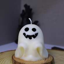 1 nến thơm hình ma Halloween, 7 kiểu không có chân nến, trang trí phòng, quà tặng - Trắng - Xem 29