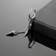 1 pezzo Orecchini pendenti a cono stile gotico punk, orecchini a cerchio in acciaio inossidabile unisex, adatti per uso quotidiano e per feste