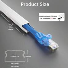 147in Cord Cover Wire Covers For Cords On Wall, Small Cord Cable Hider For 1 Wire, Ease Installation Cords Hider For Wall Mount TV, Paintable Cable Cover Raceway, L15.7 W0.59 H0.4in, White