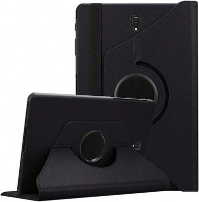 EKVINOR Funda para  Galaxy Tab A 10.5 Pulgadas 2018(T590/T595/T597), Funda de Piel Plegable con Soporte Giratorio de 360 Grados y función de Encendido y Apagado automático, Negro