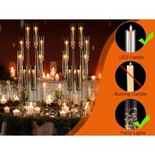 Vincidern 1PC 8 Arm Clear Candelabra Candle Holder For Wedding Table Centerpieces,38.5 Inches Tall Floor Arcylic Candlesticks Candle Holder With Removable Lampshade For Table Dinner Birthday Party Fireplace Decoration,No Candles Included - 8頭透明燭台 - 查看 7