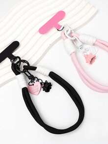 1pc Halloween Ghost Mobile Phone Lanyard, Short Wrist Ring, Multi-Functional Strap, Men's And Women's Fashionable Outdoor Travel Chain, Key Case, Sturdy