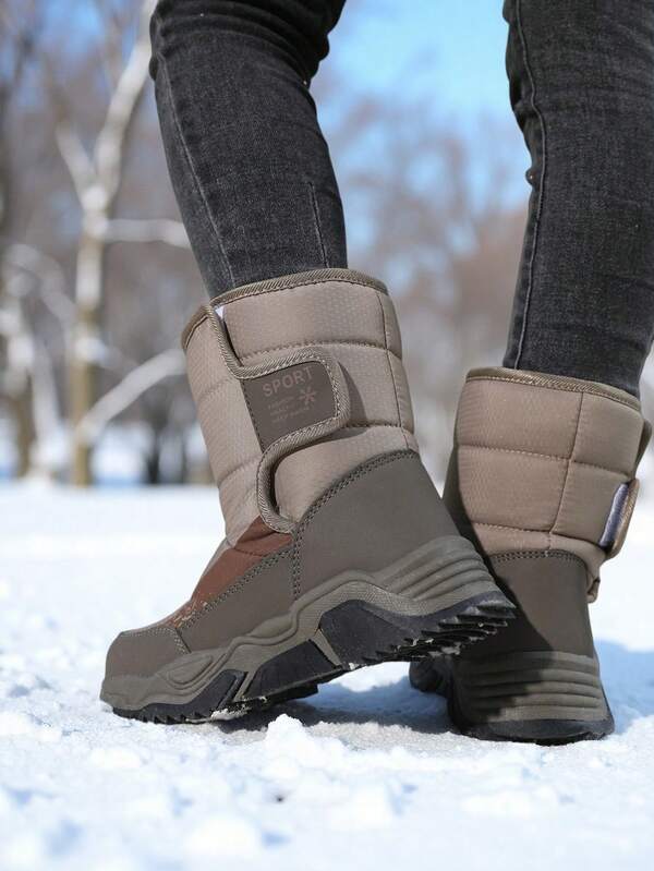 Bottes de neige mode femme Isolation chaude, semelle épaisse, durable, convient pour les jeux de neige, style cargo extérieur avec boucle et boucle