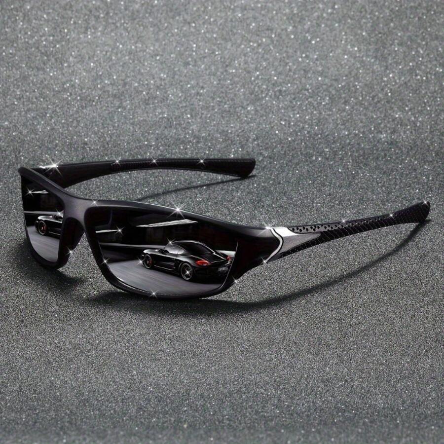 1 Piece Neutral Square Driving Glasses Casual Design Sports Car Reflective Pattern Lightweight Durable Anti-Impact High-Quality Lenses Fashionable Comfortable Mother's Day 2026 Mom Gift Gift For Mom Mothers Day Gift Best Mom Mommy Gift Gift For Grandma Mum Gift Sentimental Gift For Mom Thank You Mom Gift Mothers Day Accessories Heartfelt Gift For Mom Unique Gift For Mom Mothers Day Surprise Gift - 黑色 - 查看 1