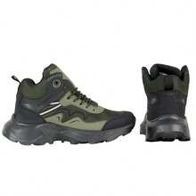 Bota Senderismo para Hombre Ligero Comodo Casual Urbano Antiderrapante Kuali Shoes - Verde militar - Ver 7