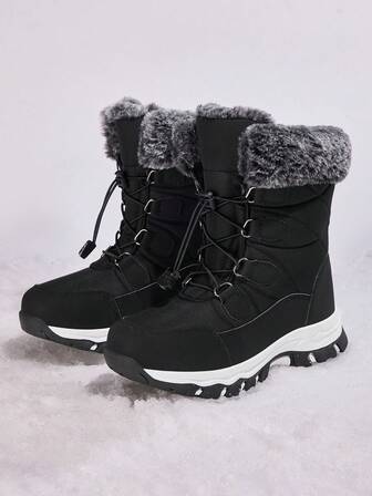 Mid-Calf Thermal Lined Snow Boots For Teens: Waterproof, Slip-Resistant & Euro School Style"