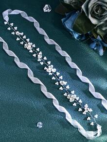 1 Set Luxury Women's Headband, Shoe Clips, Bridal Hair Accessories, Detachable High Heel Shoe Clips With Faux Pearl Decor, Suitable For Wedding, Photography, Party