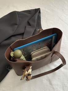 新款奢华高端图案多功能女士单肩包/手提包 - 咖啡 - 查看 9