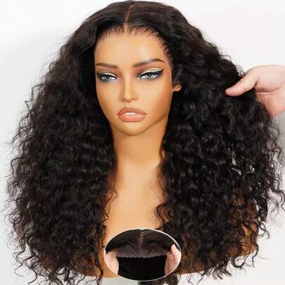 MYLOCKME Drawstring 13x6 Wear And Go Glueless Lace Wig Deep Wave Pre Plucked Pre Cut 6x4 5x5 Lace Wigs Human Hair 28 30 Inch 200% Density M Cap 9x6 Max Part Glueless Lace Front Wigs For Women Natural Black Glueless Human Hair Wig 13x4 13x6 Transparent Lace Frontlal Wigs Human Hair