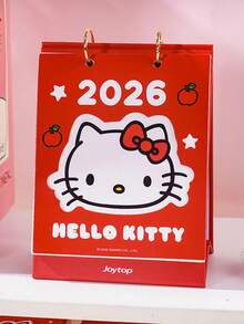 Sanrio Carino Calendario da scrivania Sanrio Hello Kitty 2026 (Calendario: Ottobre 2025-Dicembre 2026) Memo per studenti, ornamento da scrivania a cartoni animati, piccolo calendario da scrivania.