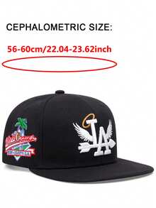 Chapéu criativo de borda plana 2025, estilo LA Wings, com borda lateral de coco, bordado, respirável, de malha de algodão, chapéu de hip hop pop de rua, dança de rua, skate, ciclismo ao ar livre, esportes, pesca, guarda-sol, uso diário, lazer, compras, viagem, chapéu decorativo, adequado para homens e mulheres, boné de beisebol
