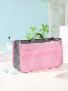 New Multi Functional Double Layer Zipper Bag With Convenient Travel And Large Capacity Divided Storage Bag, Handheld Lightweight And Large Capacity Makeup Bag, Double Zipper Thickened Toilet Bag, Multi Functional Data Cable Storage Bag, Sorting And Divided Storage Bag