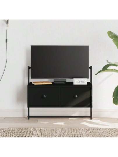 VidaXL Wand Mounted TV Cabinet 60.5x30x51 Cm, Finished Wood, Zwart
