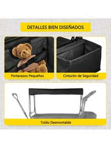 Carrito Plegable Multiusos Cámping Toldo Azul Conveniente - Azul - Ver 6