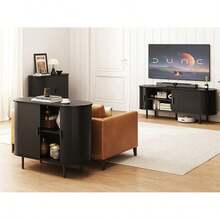 ONBRILL Sideboard Buffet Cabinet With Storage, Sliding Door, Storage Cabinet With Adjustable Shelf, Modern Accent Coffee Bar Console Table For Kitchen, Entryway , Dining Room, Black - màu đen - Xem 2