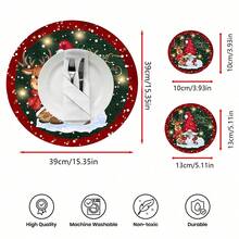 2/4/6pcs Christmas Dwarf Elk Element Coasters Set, Home Decoration, Teacup Coasters, Water Cup Coasters, Wine Cup Coasters, Coffee Coasters, Round Absorbent Silicone Coasters Set, Coffee Bar & Kitchen Accessories, Suitable For Home Decoration, Party And Tableware Gifts, Four Seasons Home Decoration, And Merry Christmas In Winter Home Decoration! - Multicolor - View 4