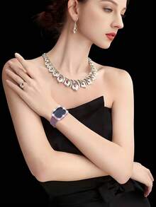 5-Pcs Set For Women, Rhinestone Decoration, Charming And Fashionable, Drop-Proof Protective Case, Compatible With Apple Watch Cases 38/40/41/42/44/45/46/49mm, Compatible With Apple Watch Series Ultra/Se/11/10/9/8/7/6/5/4/Se, Hard Pc Hollow Shell, Touch-Sensitive, Easy To Wear