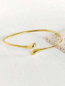 1 Piece Of European And American Design Open Armchain Fashionable Arm Ring Liquid Wind Element Ring Water Droplet Metal Arm Bracelet Suitable For Women Arm Ring Gold Bangles Accessories Hand Chain Accessories Women