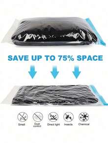 Vacuum Compression Storage Bag, Manual Exhaust Version, Transparent And Visible Clothing Blanket, Universal Storage Bag, Strong Compression, Space Saving, Travel And Household Dual-Use, Moisture-Proof And Mildew Proof, Compression Exhaust Design, Obvious Comparison Before And After Compression, Portable Storage Artifact, Essential For Home Organization Closet Organization And Storage Clothes Organizer Bedroom