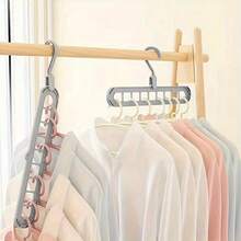Space-Saving 9-Hole Clothes Hanger - Durable, Foldable Design For Efficient Storage Of Shirts, Pants, Bags & More - Ideal For Dorms & Bedrooms, Clothes Organizer Storage,Drying Clothes Rack, Magic Pant Rack