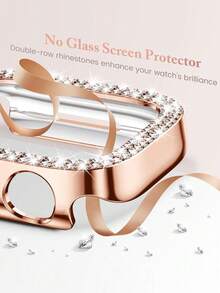 5-Pcs Set For Women, Rhinestone Decoration, Charming And Fashionable, Drop-Proof Protective Case, Compatible With Apple Watch Cases 38/40/41/42/44/45/46/49mm, Compatible With Apple Watch Series Ultra/Se/11/10/9/8/7/6/5/4/Se, Hard Pc Hollow Shell, Touch-Sensitive, Easy To Wear