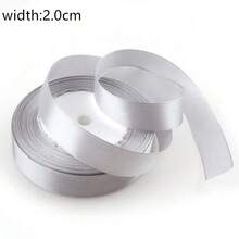 1 Roll 25 Yards Grey Polyester Satin Ribbon, Gift Box, Candy Box, Cake Box, Flower Decoration Satin Ribbon, DIY Decoration Ribbon - Grey - View 5