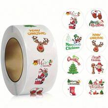 1 Roll Christmas & Winter Sticker Pack, 500 Sheets/Roll, Vinyl Stickers For Scrapbooking, Diary, Notebook, Laptop, Bumper, Skateboard, Water Bottle, Computer, Phone, Cartoon & Anime