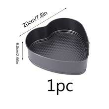 1 Heart-Shaped Cake Mold Round Baking Tray, Detachable Bottom Baking Tray, Non-Stick Round Cheesecake Tray, Perfect For Baking, Weddings, Birthdays, Valentine's Day, Parties, Kitchen Tools, Baking Tools, And Ovens - Black - View 11
