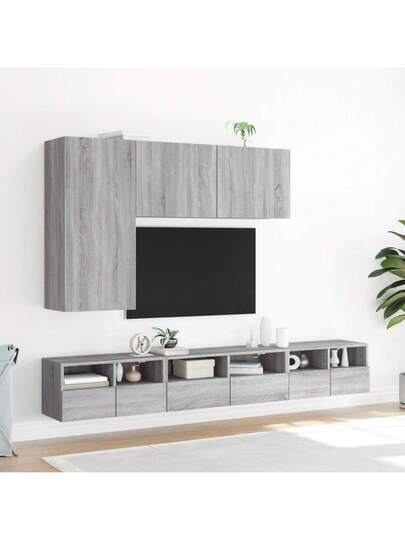 VidaXL TV Wand Units Pcs 60x30x30 Cm Processed Wood Grijs Sonoma Oak view 4