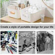 10pcs/5pcs Plastic Study Basket, Kitchen Storage Basket, Bathroom Storage Basket, Handle Storage Basket, Suitable For Home, Kitchen, Bathroom, Office, Bedroom