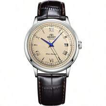 Orient 东方男式“第二代 Bambino Ver. 2”日本自动不锈钢皮革正装手表 FAC00009W0 - 米色 - 查看 1