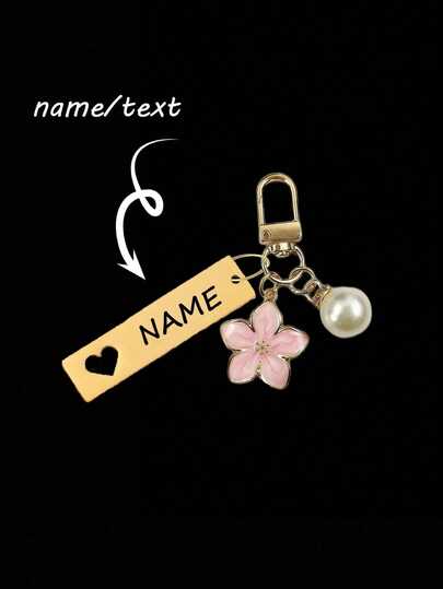 1pc Customized Metal Sakura Flower Keychain, Lightweight And Graceful Sakura Design With Tag Accessory, Suitable For Bag, Car Keys, Couple & Holiday Gifts,Chic Design