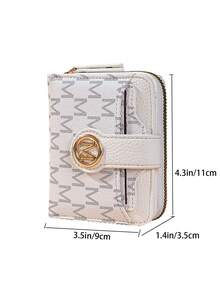 Dompet Motif Huruf Tekstur Leci Terbaru, Banyak Slot Kartu, Gaya Pendek, Dompet Kecil Tebal, Fashion Korea, Tas Tangan Wanita, Dompet Koin Mini Vintage untuk Wanita, Dompet Mini, Dompet Kecil, Dompet Lucu - Putih - View 7