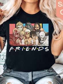 Friends Tv Show Shirt, T-Shirt, Funny Vintage Anime Movie Tee, Unisex , Birthday Gift For Men Women - màu đen - Xem 1