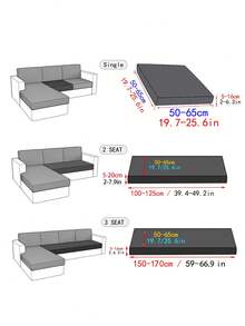 1pc Solid Sofa Slipcover, Modern Polyester Stretch Sofa Slipcover For Home - Light Grey - View 6