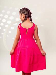 Young Girls Dresses - Hot Pink - View 8