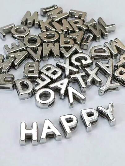 100pcs Acrylic 26 English Alphabet Beads For DIY Bracelet Necklace Jewelry Making Accessories (Random Letters)