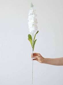 1 Stück/2 Stück 91cm weiße künstliche Rittersporn Blumen - Premium realistische Faux Seide Löwenmaul mit UV-beständigen, nicht verblassenden Stielen - wetterfeste langanhaltend Hyazinthe für Hochzeitsbogen Kulisse, Kaminsims Girlande, Vase Füllung, Tisch Mittelstück - Weiss - Übersicht 7