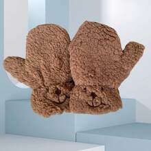 1 paire de petits gants tricotés mignons, chauds et coupe-vent pour l'automne et l'hiver, convenant aux étudiants et aux couples, et largement utilisés.