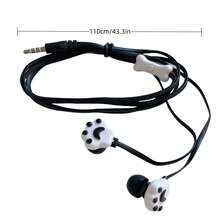 Cute Cat Paw Wired Headphones With Built-In Microphone, HD Calls Compatible With IPhone, Laptop, And MP3 Players - Lightweight Design Suitable For Students, Compatible With All 3.5mm Interfaces - 粉色 - 查看 4