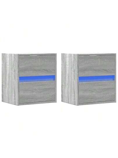 VidaXL TV Wand Units LED Pcs 41x31x45 Cm Grijs Sonoma Oak view 3