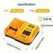 2-Pack For Dewalt 12V/20V Max Fast Battery Charger, Compatible With 20V 12V 60V Batteries DCB120 DCB126 DCB208 DCB201 DCB200 DCB612 DCB609 DCB606, Suitable For Power Tool Batteries. Power Tool Charger (Battery Not Included) - Xem 3
